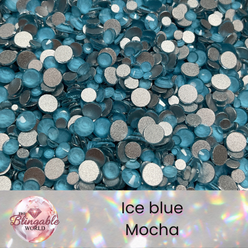 Ice Blue Mocha - Glass Flatback Rhinestone