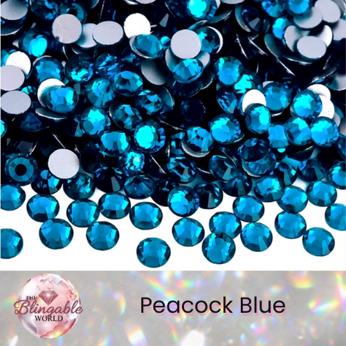 Peacock Blue - Glass Flatback Rhinestone