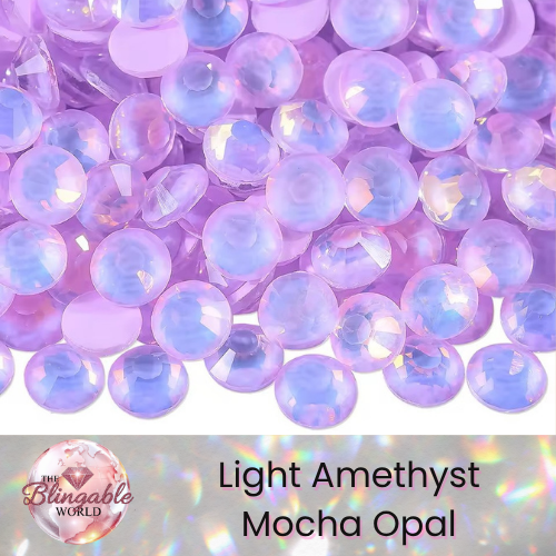 Light Amethyst Mocha Opal - Glass Flatback Rhinestone