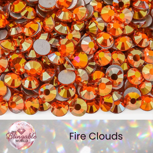 Fire Clouds - Glass Flatback Rhinestone