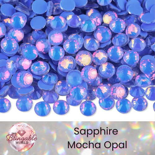Sapphire Mocha Opal - Glass Flatback Rhinestone