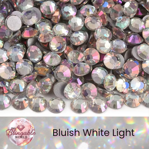 Bluish White Light - Glass Flatback Rhinestone