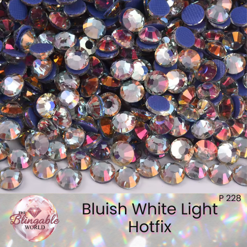 Bluish White Light - Hotfix Glass Flatback Rhinestone
