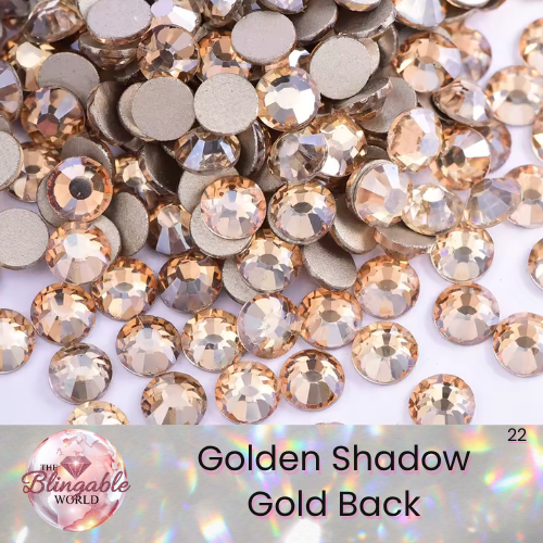 Golden Shadow - Gold Back Glass Flatback Rhinestone