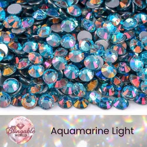 Aquamarine Light - Glass Flatback Rhinestone