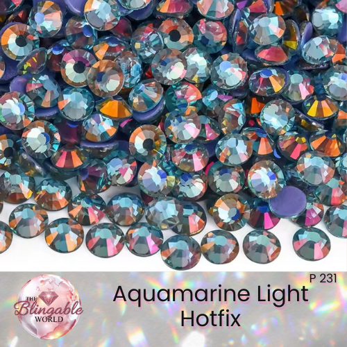 Aquamarine Light - Hotfix Glass Flatback Rhinestone