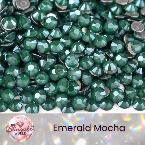 Emerald Mocha - Glass Flatback Rhinestone