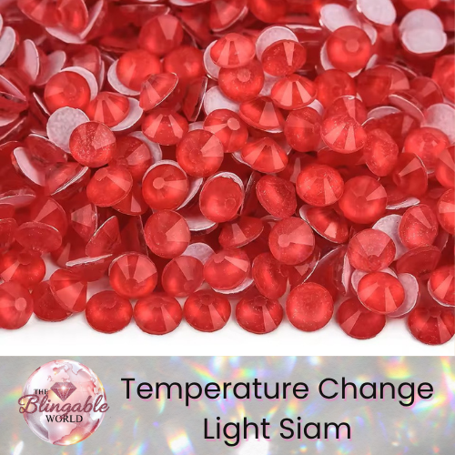 Light Siam Temperature Change - Glass Flatback Rhinestone