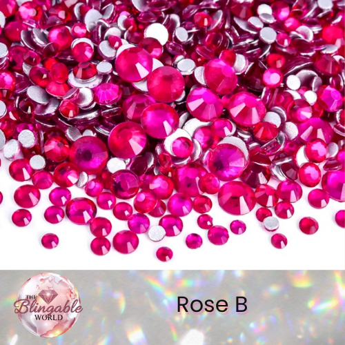 Rose B - Glass Flatback Rhinestone