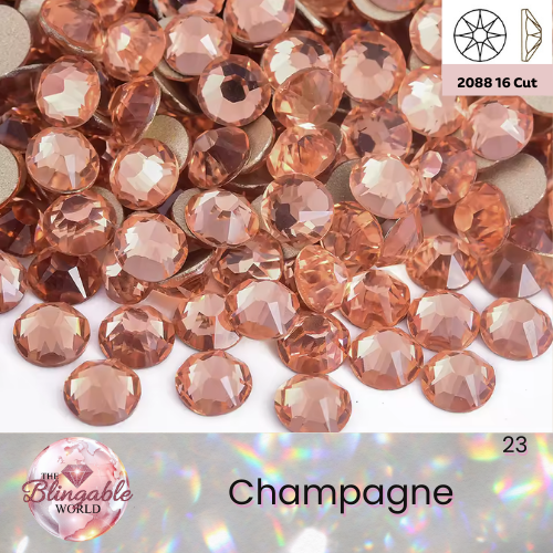 Champagne - 2088 Glass Flatback Rhinestone