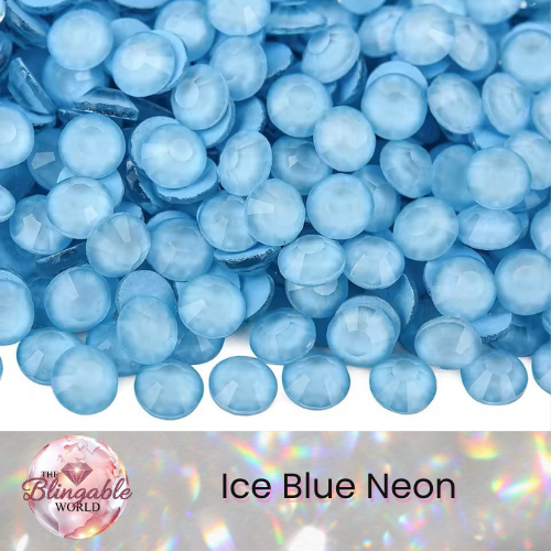 Ice Blue Neon - Glass Flatback Rhinestone