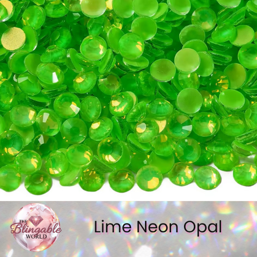Lime Neon Opal - Glass Flatback Rhinestone