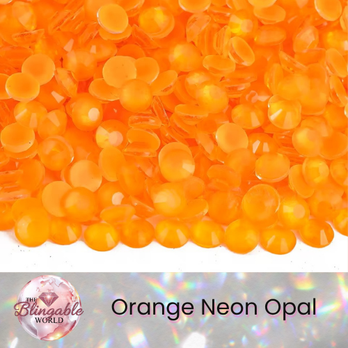 Orange Neon Opal - Glass Flatback Rhinestone