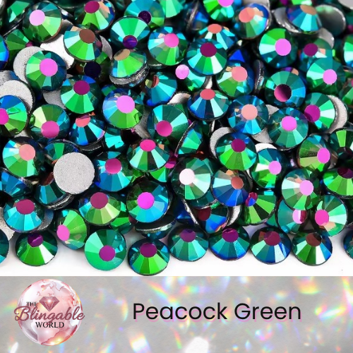 Peacock Green - Glass Flatback Rhinestone