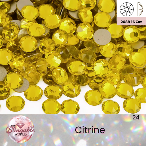 Citrine - 2088 Glass Flatback Rhinestone