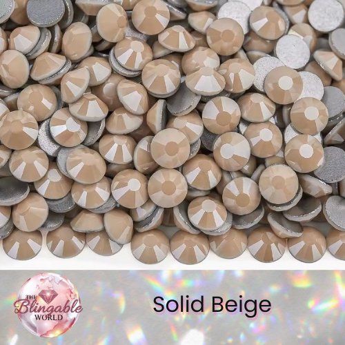 Solid Beige - Glass Flatback Rhinestone