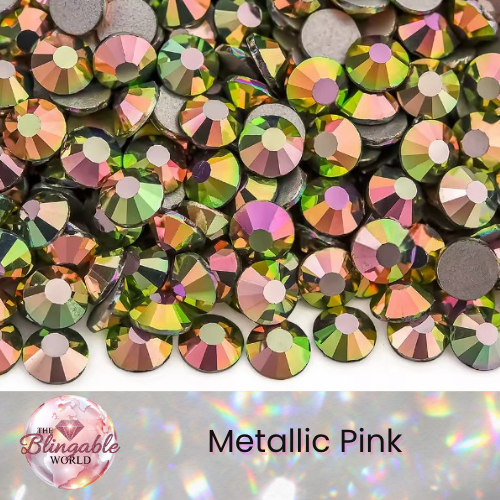 Metallic Pink - Glass Flatback Rhinestone
