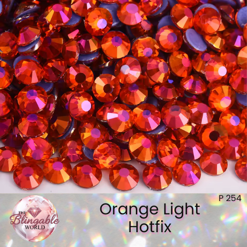 Orange Light - Hotfix Glass Flatback Rhinestone