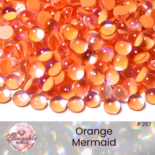 Orange Mermaid - Glass Flatback Rhinestone
