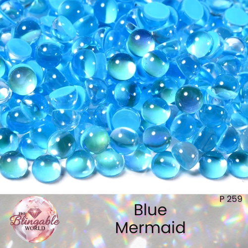 Blue Mermaid - Glass Flatback Rhinestone