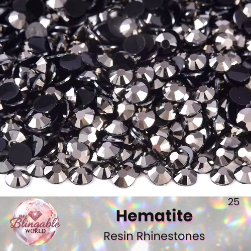 Hematite - Resin Flatback Rhinestone