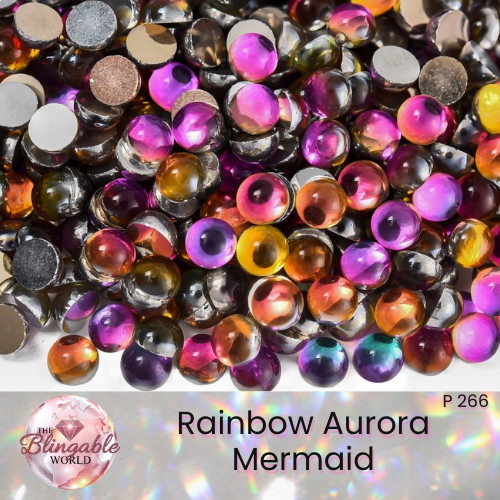 Rainbow Aurora Mermaid - Glass Flatback Rhinestone