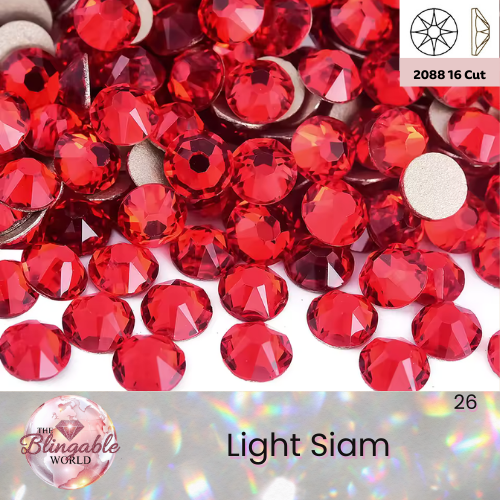Light Siam - 2088 Glass Flatback Rhinestone