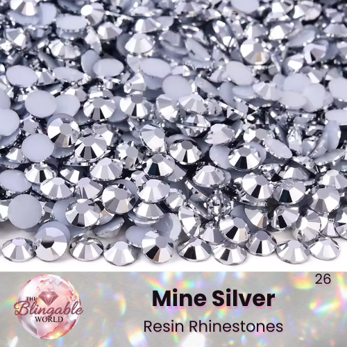 Mine Silver - Resin Flatback Rhinestone