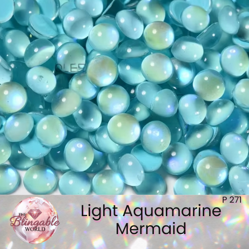 Light Aquamarine Mermaid - Glass Flatback Rhinestone