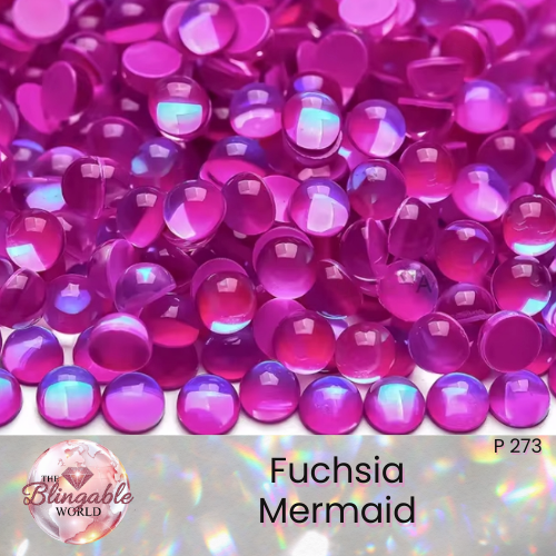 Fuchsia Mermaid - Glass Flatback Rhinestone