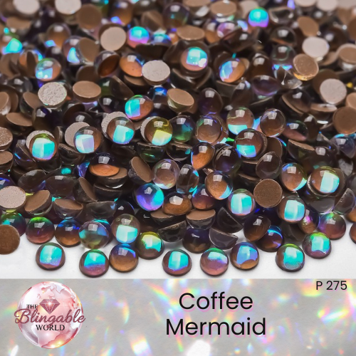 Coffee Mermaid - Glass Flatback Rhinestone