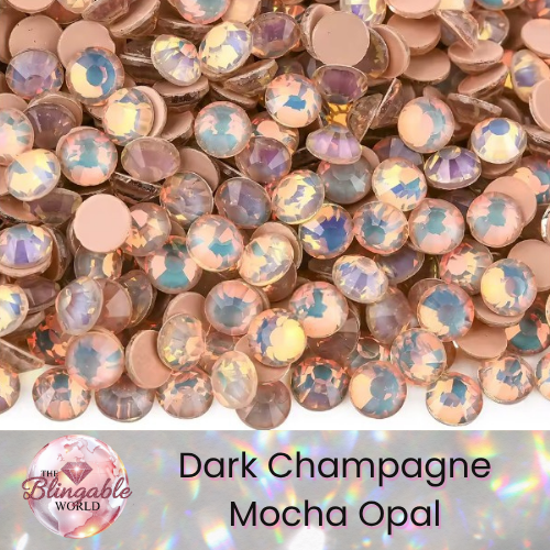 Dark Champagne Mocha Opal - Glass Flatback Rhinestone