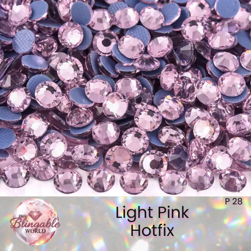 Light Pink - Hotfix Glass Flatback Rhinestone