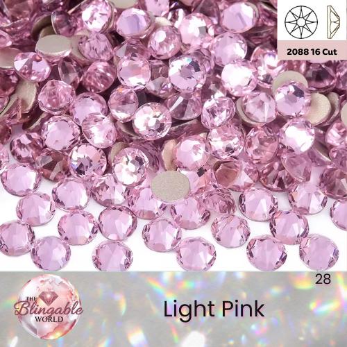 Light Pink - 2088 Glass Flatback Rhinestone