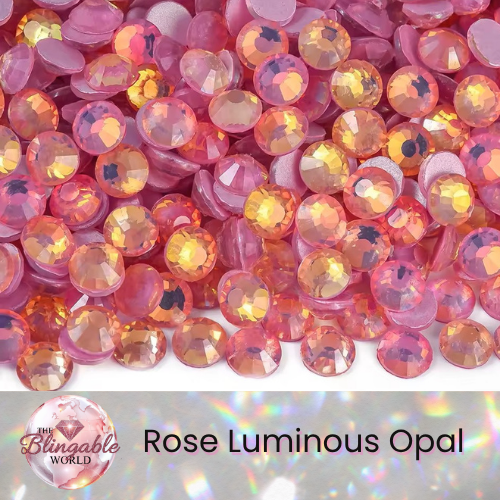 Rose Luminous Opal - Glass Flatback Rhinestone