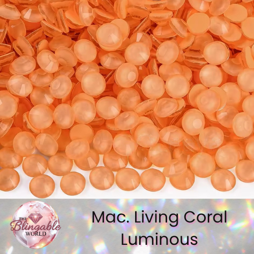 Mac. Living Coral Luminous - Glass Flatback Rhinestone