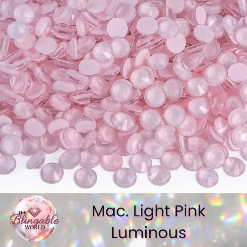 Mac. Light Pink Luminous - Glass Flatback Rhinestone