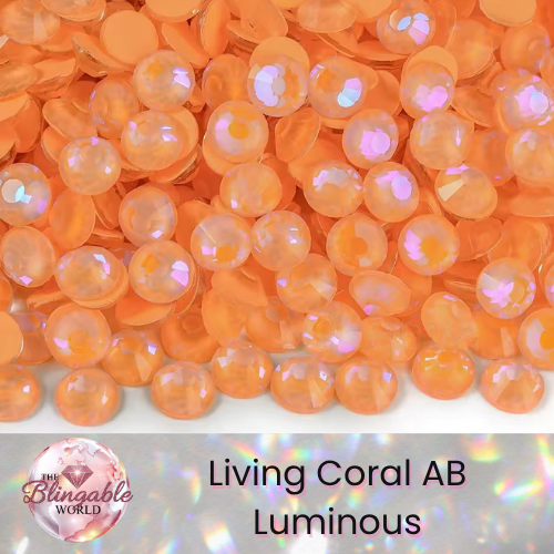 Living Coral AB Luminous - Glass Flatback Rhinestone