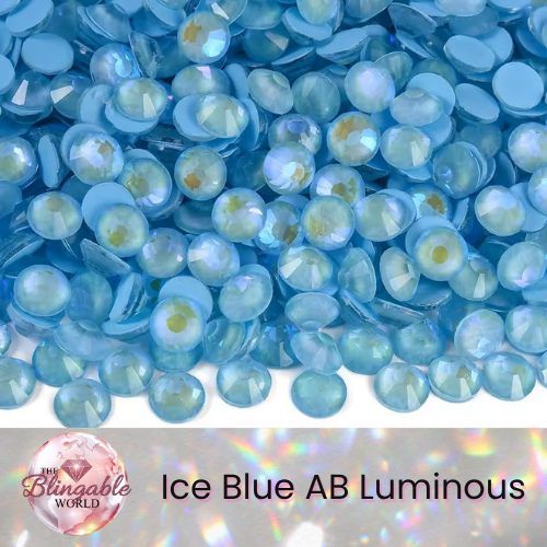 Ice Blue AB Luminous - Glass Flatback Rhinestone