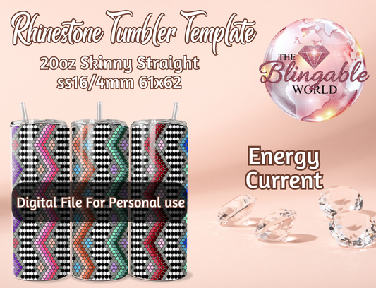 20oz Tumbler Template - Energy Current *Digital File*
