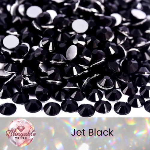 Jet Black - Glass Flatback Rhinestone