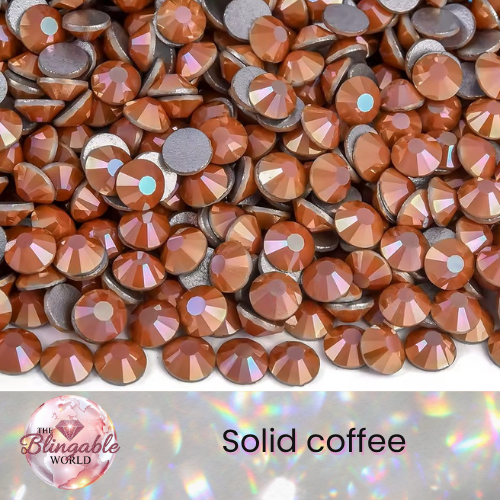 Solid Coffee - Glass Flatback Rhinestone