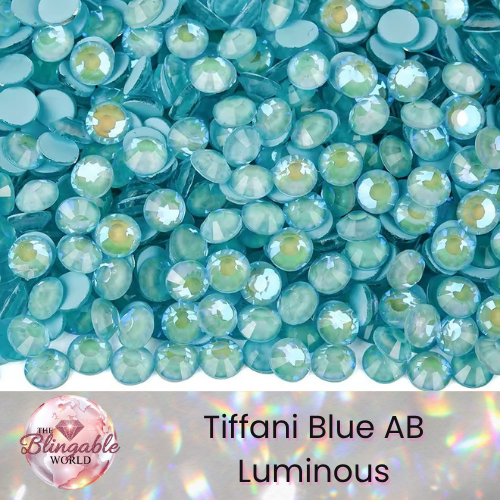 Tiffani Blue AB Luminous - Glass Flatback Rhinestone