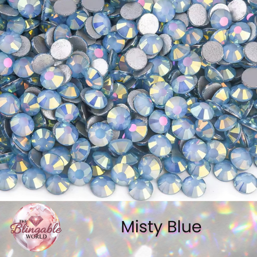 Misty Blue - Glass Flatback Rhinestone
