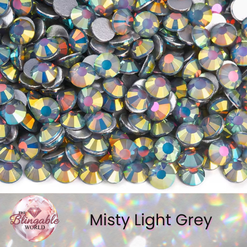 Misty Light Grey - Glass Flatback Rhinestone