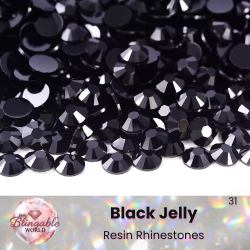 Black Jelly - Resin Flatback Rhinestone