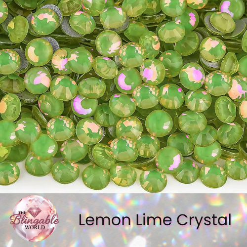 Lemon Lime Crystal - Glass Flatback Rhinestone