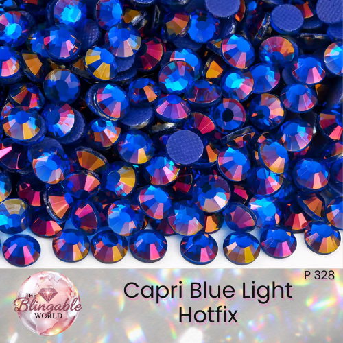 Capri Blue Light - Hotfix Glass Flatback Rhinestone