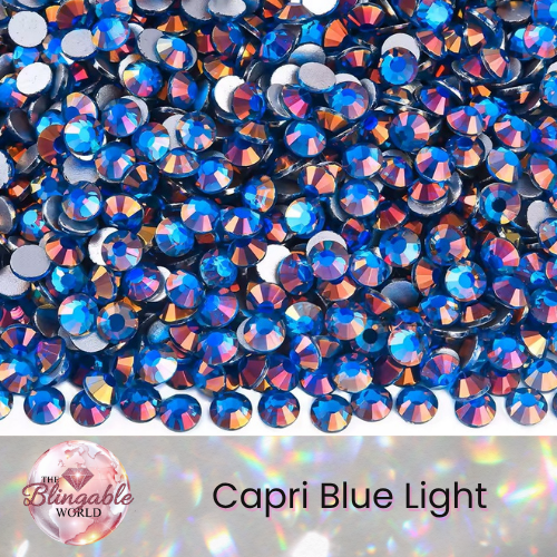 Capri Blue Light - Glass Flatback Rhinestone