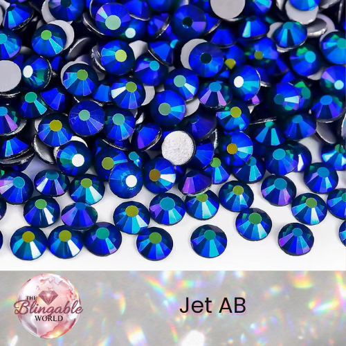 Jet AB - Glass Flatback Rhinestone